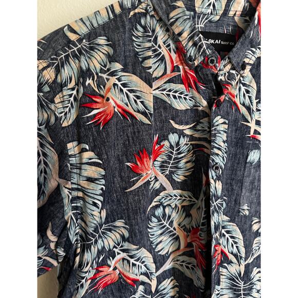 Molokai Surf Co. Men's Button-Up Short-Sleeve Shirt Floral Hawaiian Size XL - Picture 2 of 9